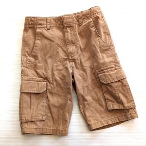L&D boys tan 100% cotton cargo shorts size medium